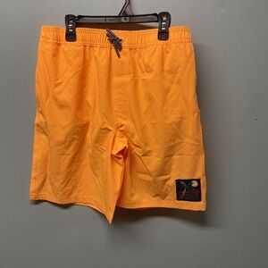 Ocean Gear Swim Shorts‎ Orange XXL 2TG 2XG Elastic Waist Drawstring Patch NWT